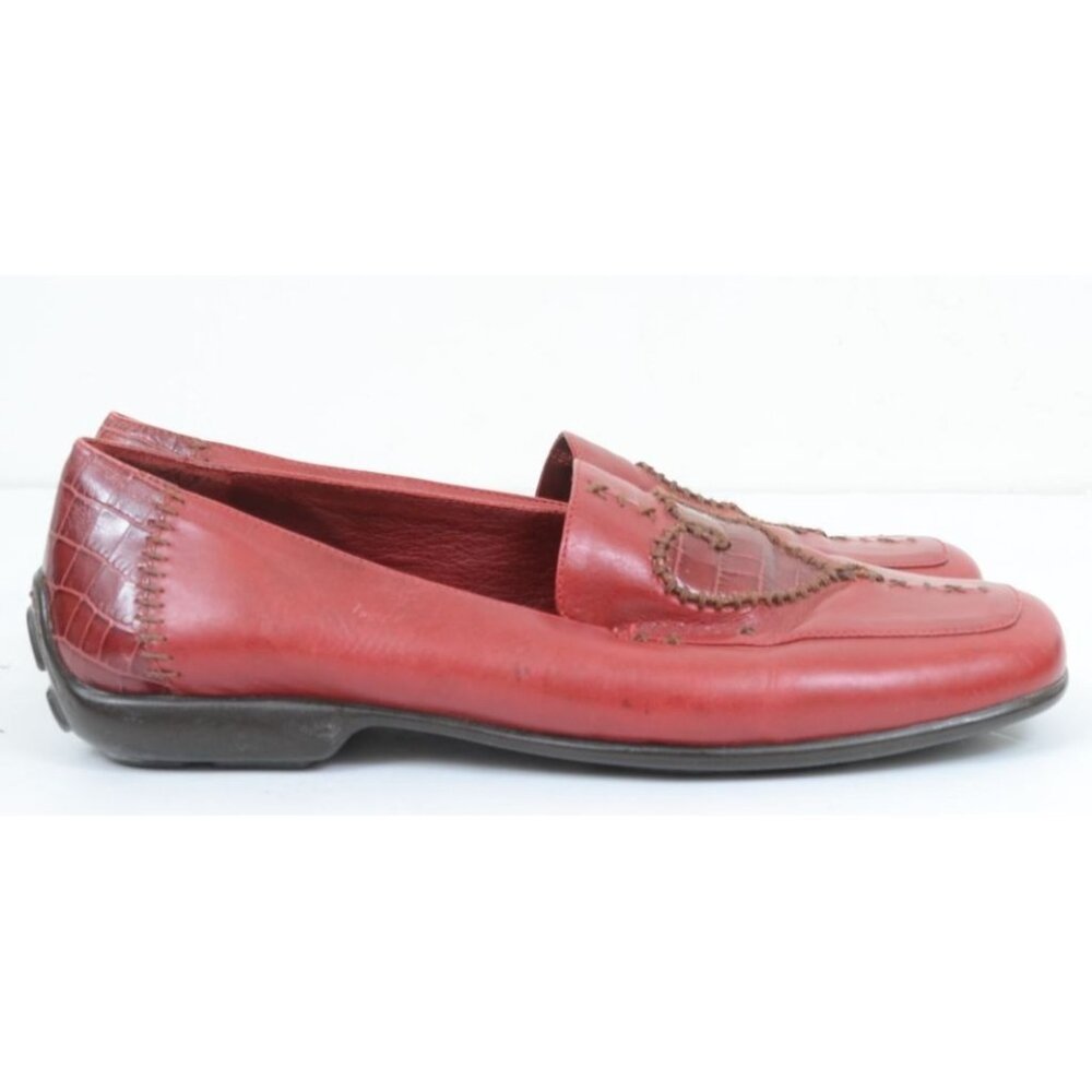 Brighton Red Leather Patchwork Hearts Driving Loa… - image 3